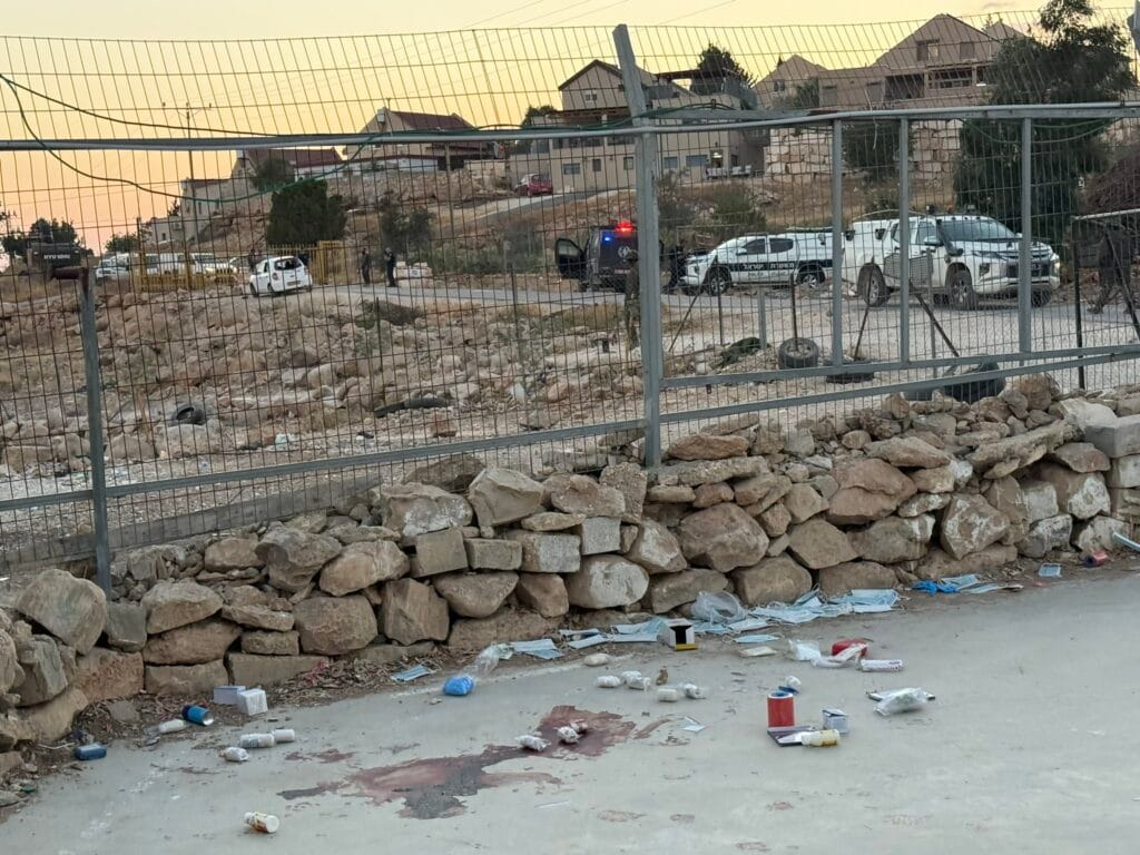 Lugar del asesinato perpetrado por el colono sionista.