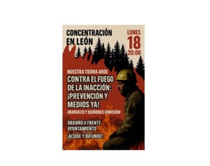 Concentración en León contra el fuego de la inacción.