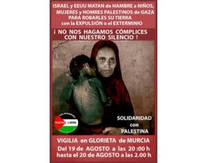 Vigilia en la Glorieta de Murcia en solidaridad con Gaza y toda Palestina.