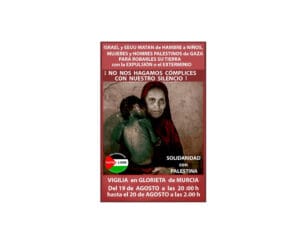 Programación de la vigilia en la Glorieta de Murcia en solidaridad con Palestina.