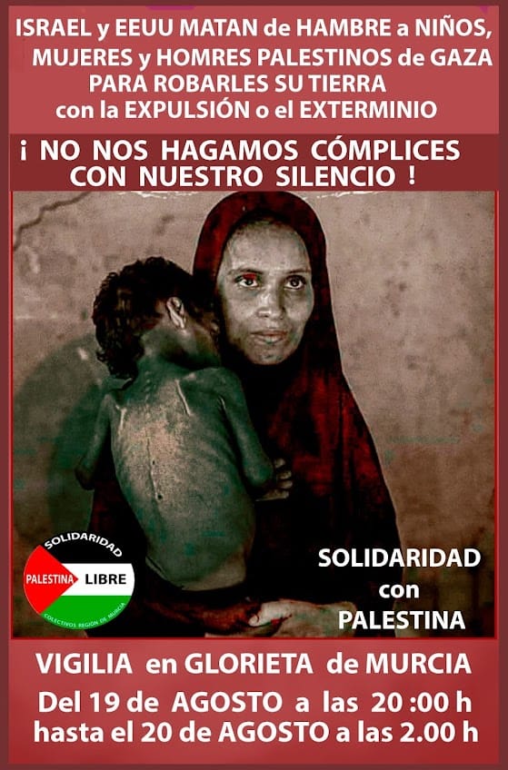 Vigilia en la Glorieta de Murcia en solidaridad con Gaza y toda Palestina.